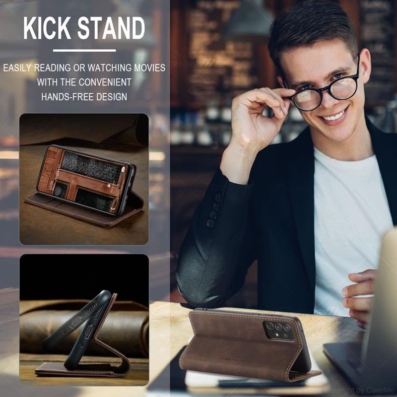 Luxury Premium Caseme Slim Folio PU Leather Wallet Case Cover For Samsung Galaxy A53/A72/A73 - Image 8