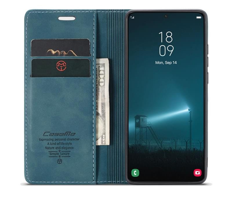 Luxury Premium Soft Slim Folio Flip PU Leather Wallet Case Cover For Samsung Galaxy S22 Series - Image 27