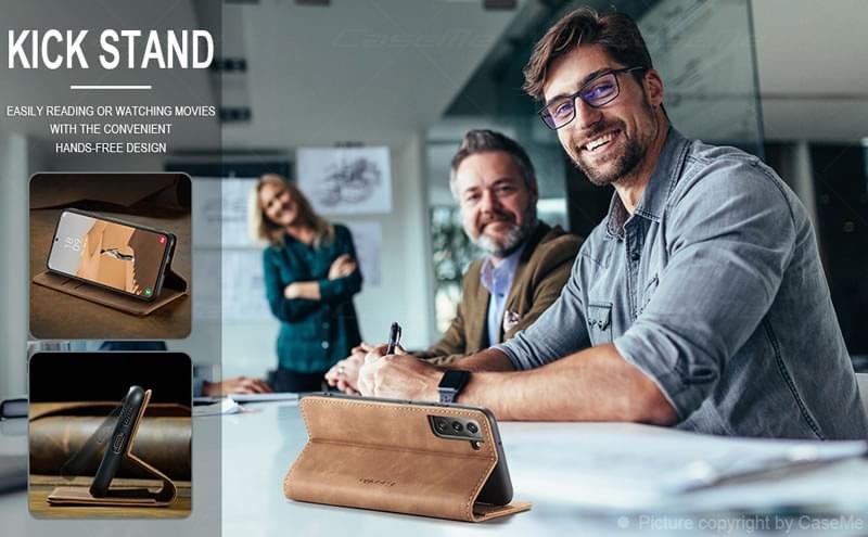 Luxury Premium Soft Slim Folio Flip PU Leather Wallet Case Cover For Samsung Galaxy S22 Series - Image 17