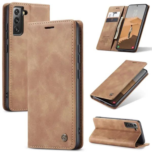 Luxury Premium Soft Slim Folio Flip PU Leather Wallet Case Cover For Samsung Galaxy S22 Series - Image 22