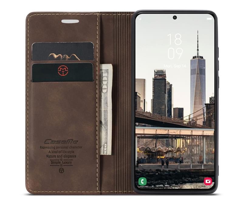 Luxury Premium Soft Slim Folio Flip PU Leather Wallet Case Cover For Samsung Galaxy S22 Series - Image 13