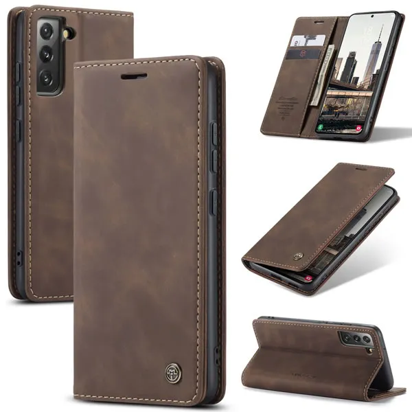 Luxury Premium Soft Slim Folio Flip PU Leather Wallet Case Cover For Samsung Galaxy S22 Series - Image 15
