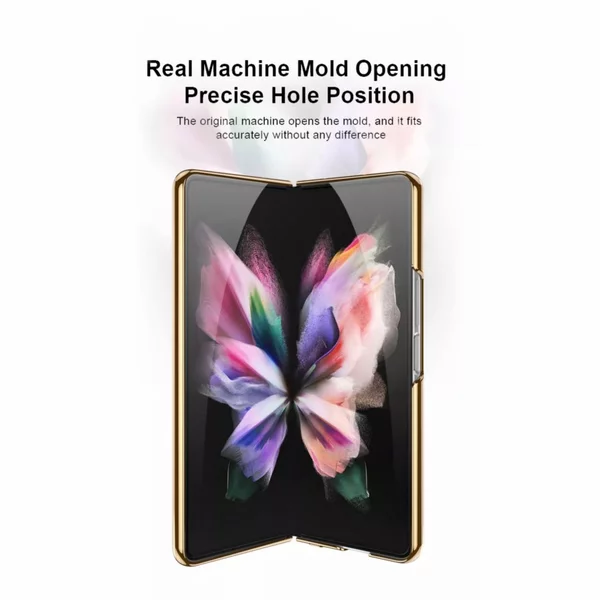 Luxury Premium Electroplated Marble Case Cover For Samsung Galaxy Z Fold 4 - Image 2