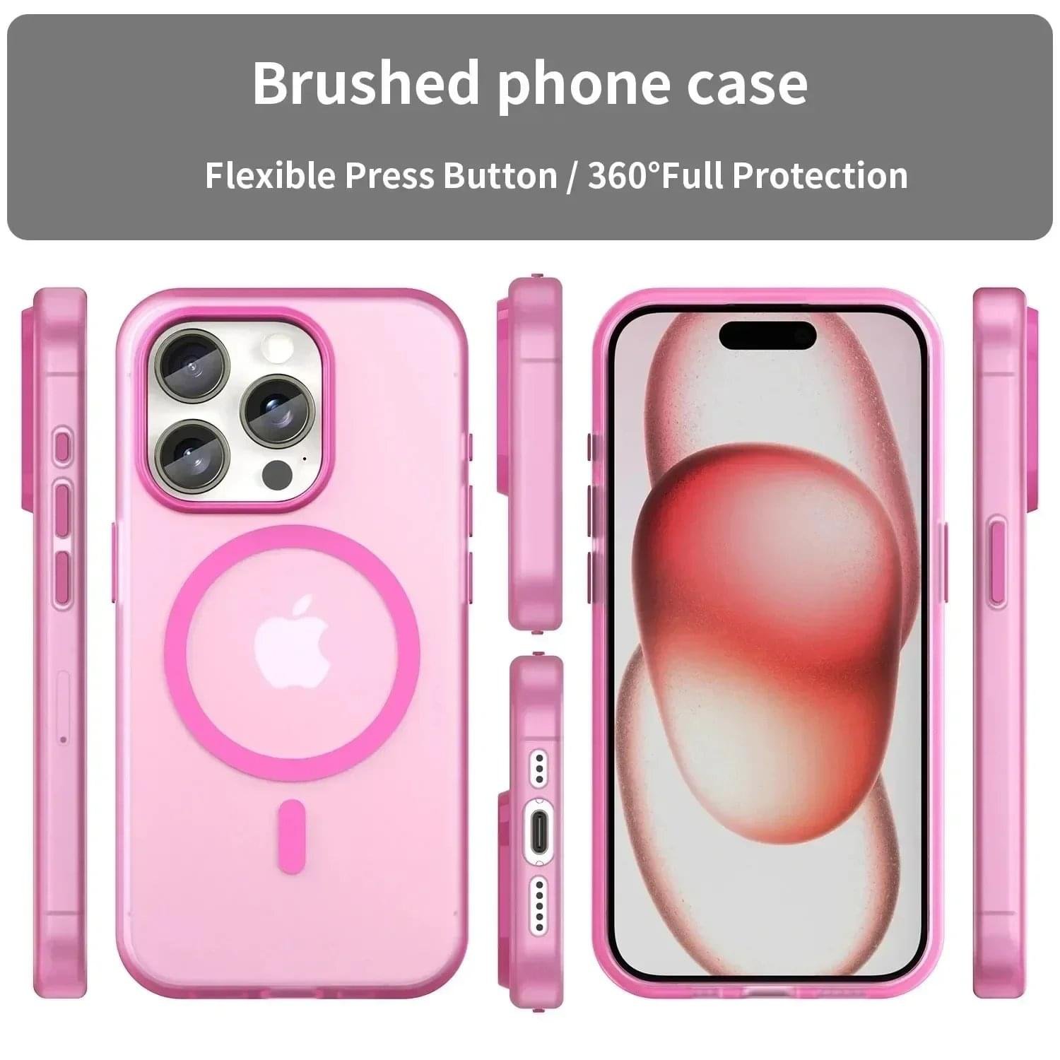 Luxury Premium Matte Candy Magnetic Wireless Charging Transparent Case Covers For iPhone Series