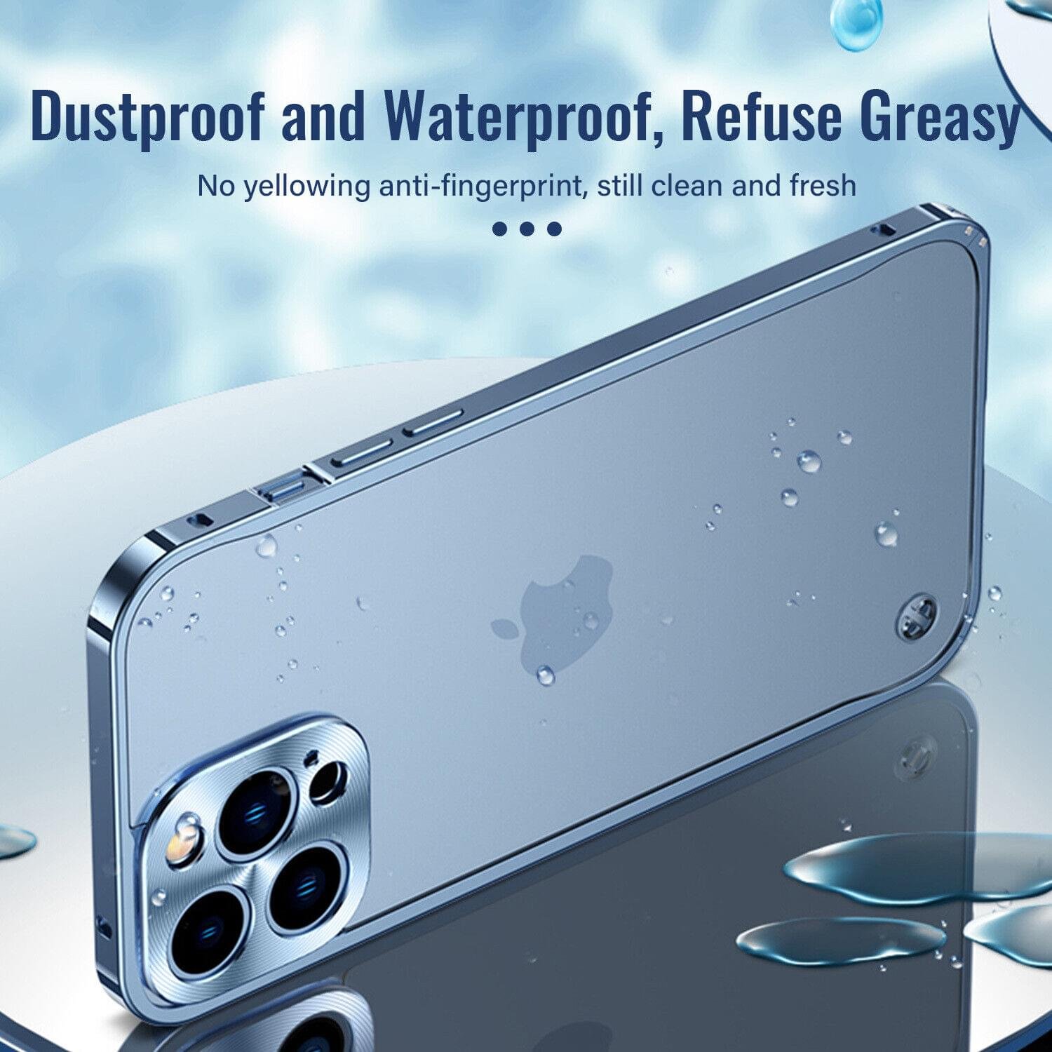 Luxury Premium Metallic Matte Transparent Shockproof Case Cover and 3D Glass Protector for iPhone  Series - Image 11