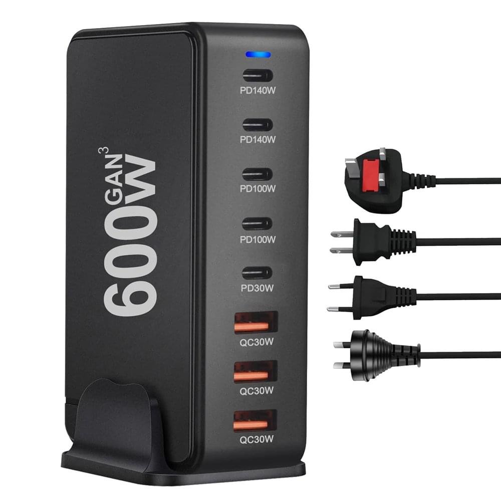 600W GaN USB C Charger 8 port Desktop Charging Station PD3.0 USB Type C Fast Charger - Image 2