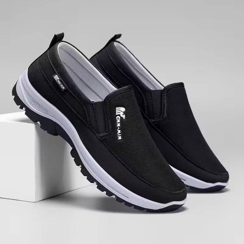 Men'S Low-Top Casual Fabric Road Running Shoes with Rubber Insoles and Shock Absorption