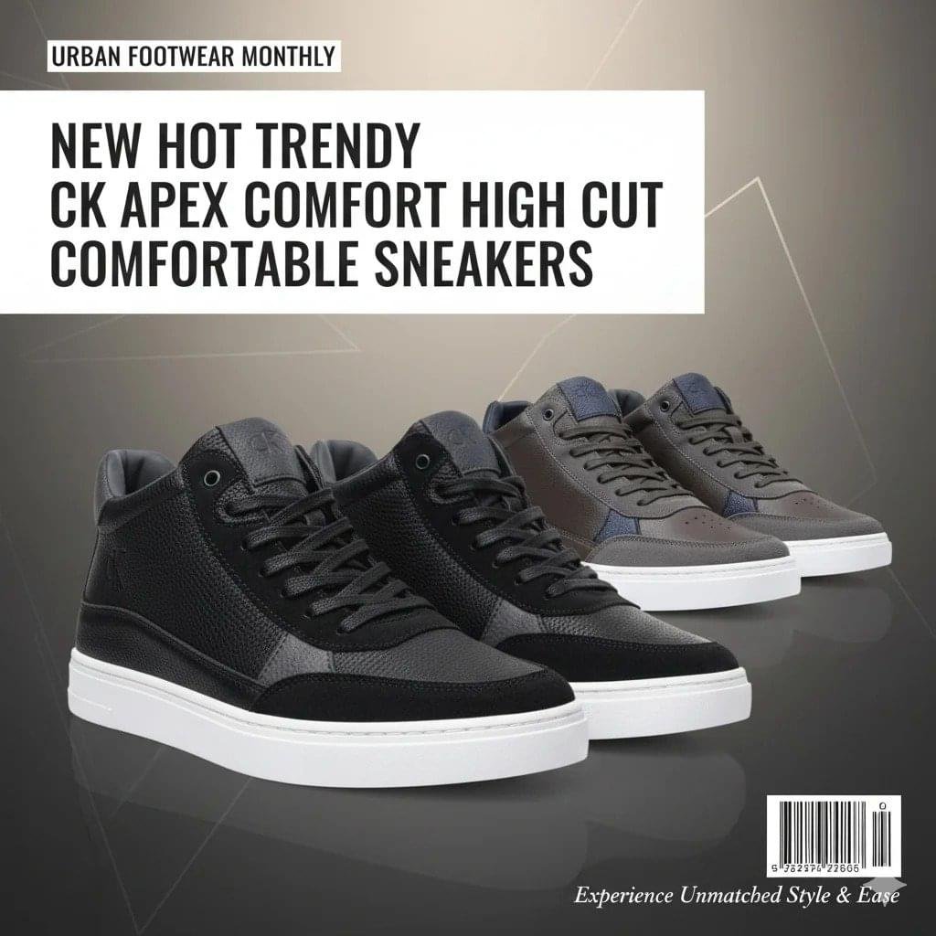CK Premium Leather High Cut Sneakers - Image 2