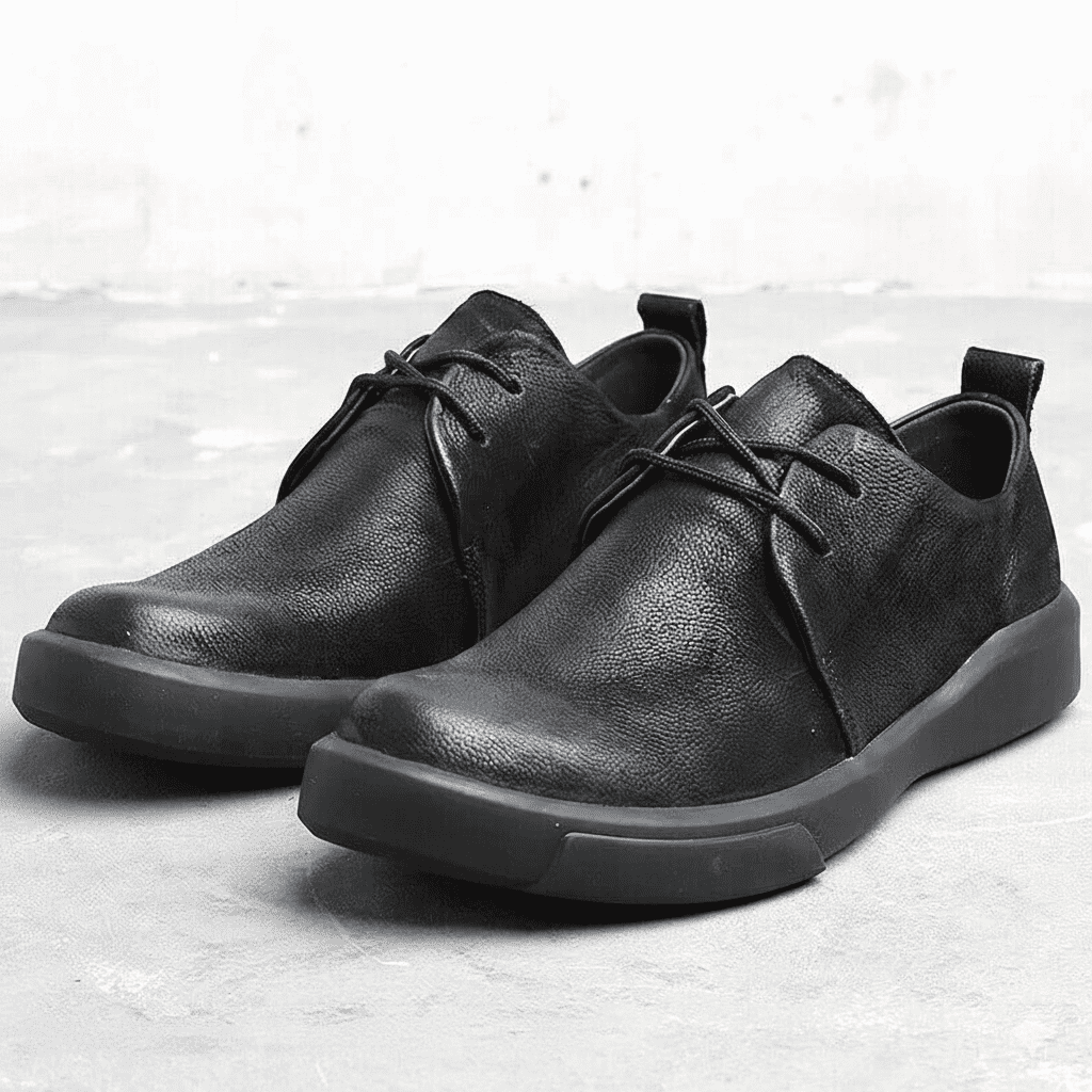 Vintage Men Business Casual Leather Shoe Breathable Soft Bottom Low-Top Footwear - Image 2